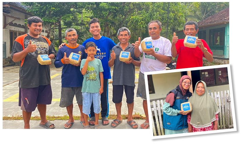 Woman holding donation box